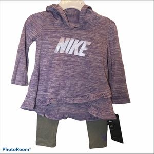 Nike Kids 2 Pieces Set in Purple and Gray Dri-Fit